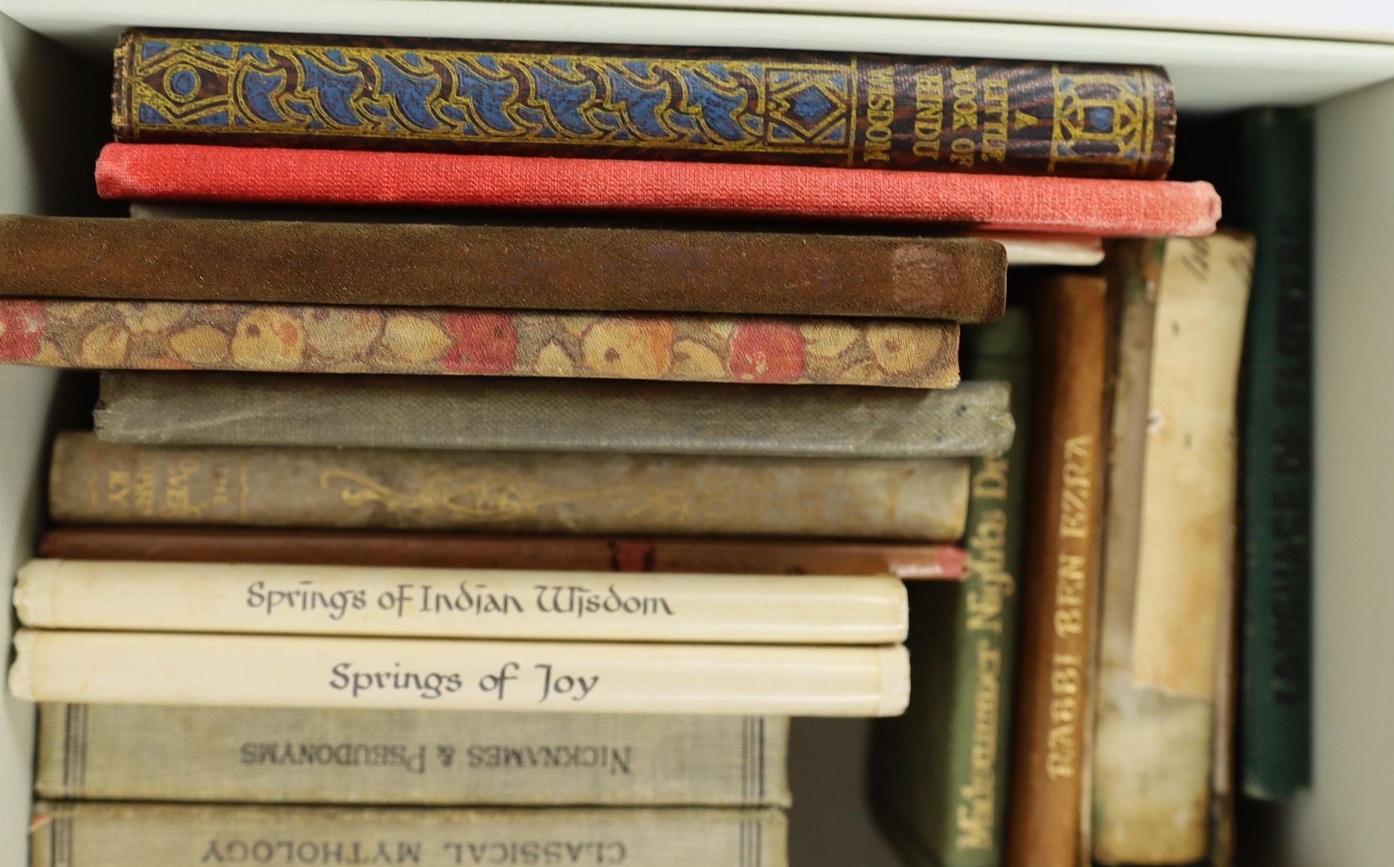 Various - Routledge’s miniature reference library 8 vols - George Routledge, London., Fitzgerald, Edward - The Rubaiyat Calendar - Ernst Nister, London, 1912., Herrick, Robert - Love Poems of Herrick - John Lane, London,